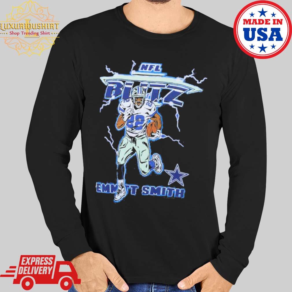 Emmitt Smith Dallas Cowboys Homage NFL Blitz Retired Player Tri-Blend  T-Shirt - Heathered Royal