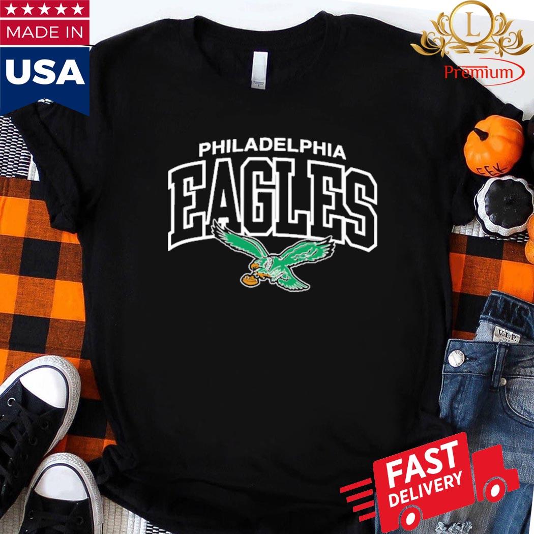 Official Philadelphia Eagles Mitchell & Ness Kelly Green Logo Arch Shirt