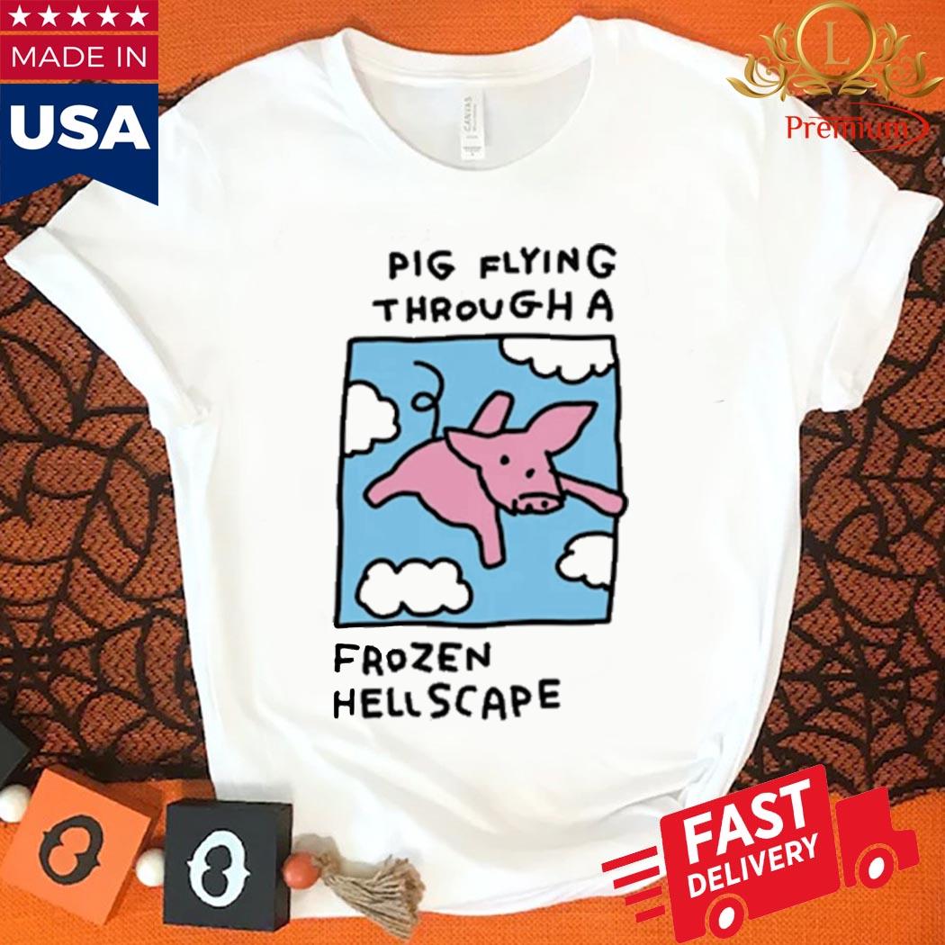 Official Pig Flying Through A Frozen Hell Scape T Shirt