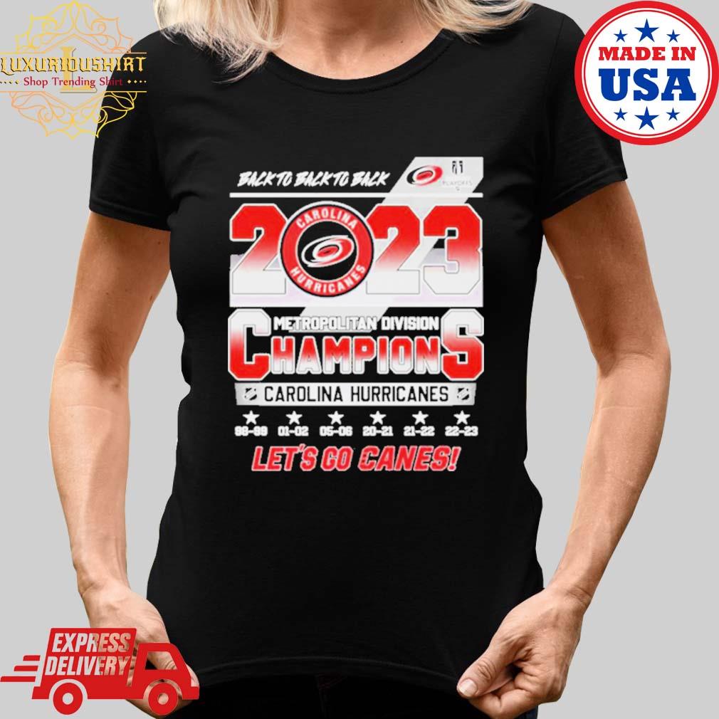 Back to back to back 2023 Metropolitan Division Champions Carolina Hurricanes  shirt, hoodie, sweater, long sleeve and tank top