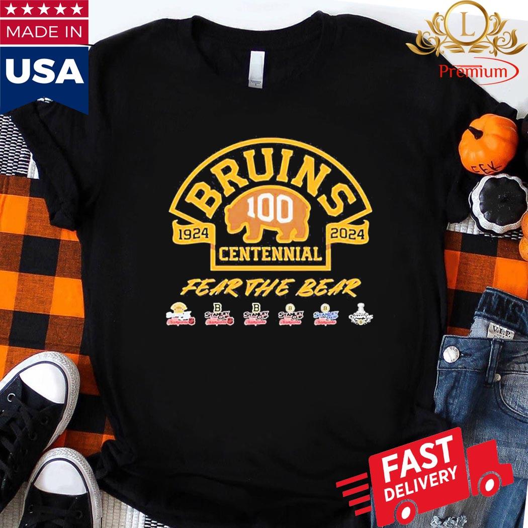 Boston Bruins Centennial 1924-2024 Fear The Bear shirt, hoodie, sweater,  long sleeve and tank top