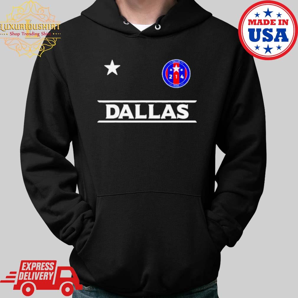 Dallas City 214 Round Badge With Stars Texas Designer » 7PrintPurple Shirt  for Sale