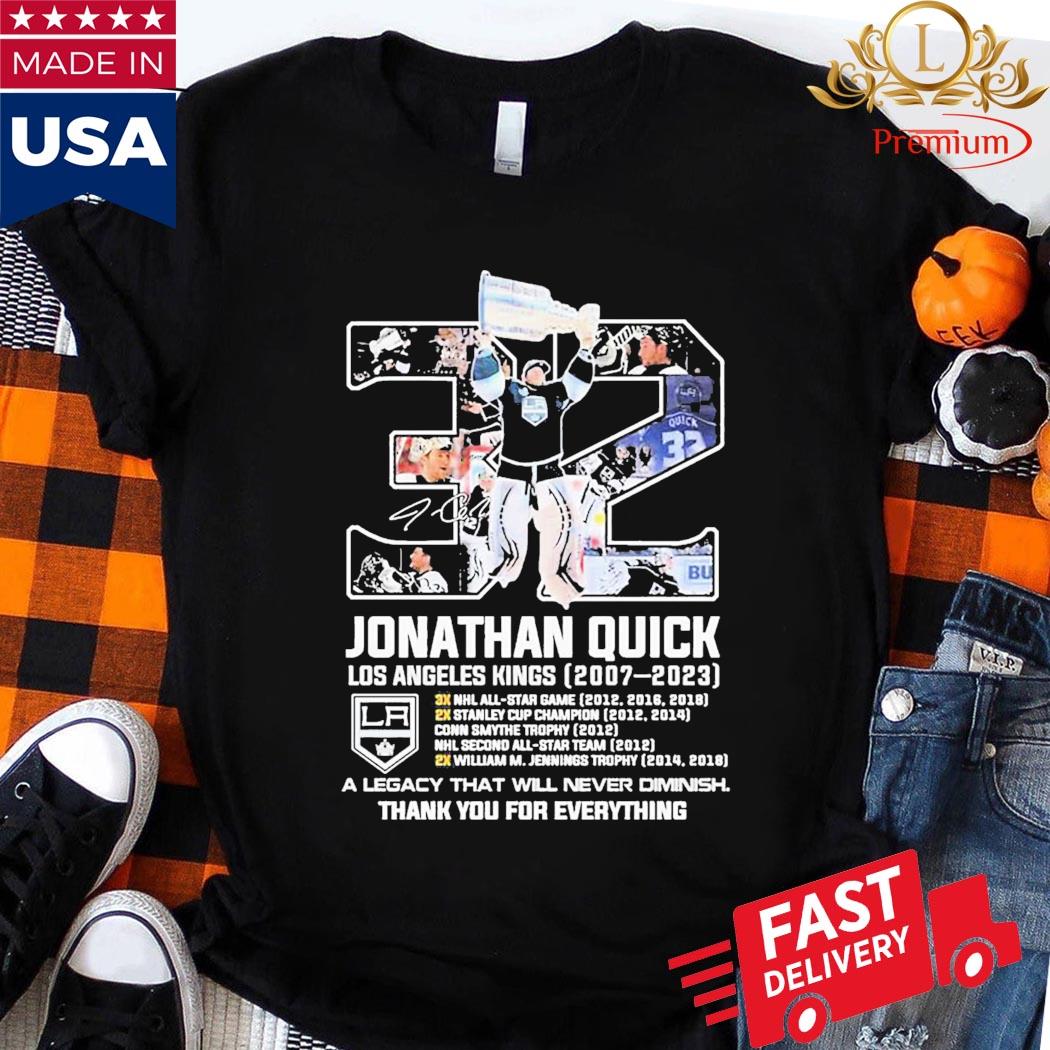 Jonathan Quick Los Angeles Kings 2007-2023 Thank You For The Memories  Signatures Shirt - Shibtee Clothing