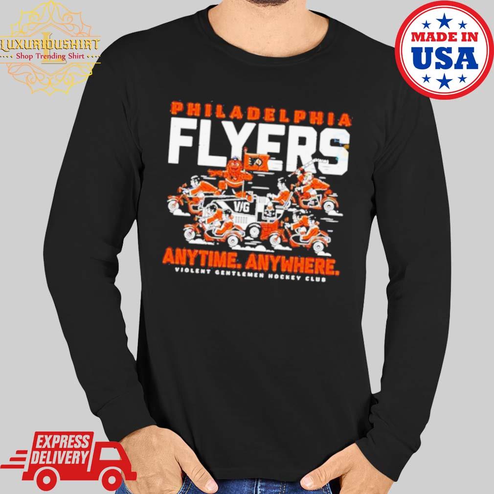 Philadelphia Flyers Anytime Anywhere Violent Gentlemen Hockey Club 2023 T- shirt,Sweater, Hoodie, And Long Sleeved, Ladies, Tank Top