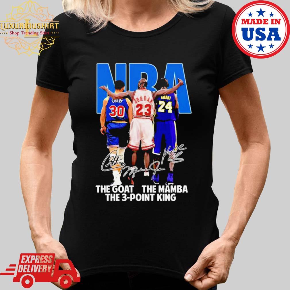 2023 Stephen Curry Michael Jordan Kobe Bryant NBA The Goat The Mamba The 3  Point King Signatures Shirt - Bring Your Ideas, Thoughts And Imaginations  Into Reality Today