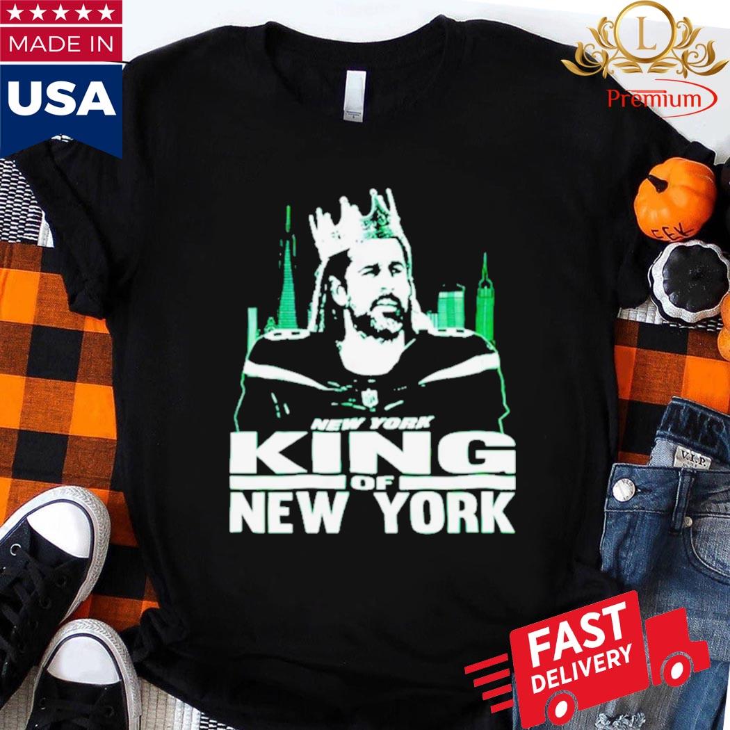 New York Jets Aaron Rodgers King Of New York T-Shirt - Ink In Action