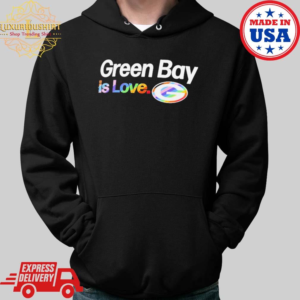 Green Bay Packers is love logo black city pride shirt, hoodie, sweater,  long sleeve and tank top