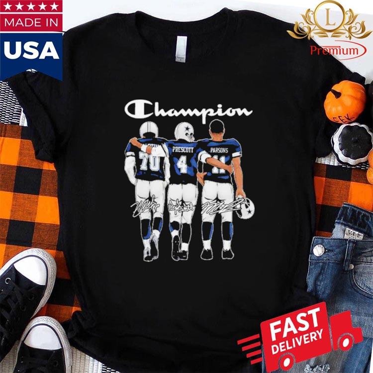 Champion Dallas Cowboys Zack Martin Dak Prescott And Micah Parsons  Signatures Shirt - Teespix - Store Fashion LLC