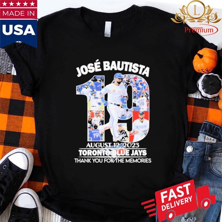 Jose Bautista August 12, 2023 Toronto Blue Jays Thank You For The Memories  T-Shirt, hoodie, sweater, long sleeve and tank top