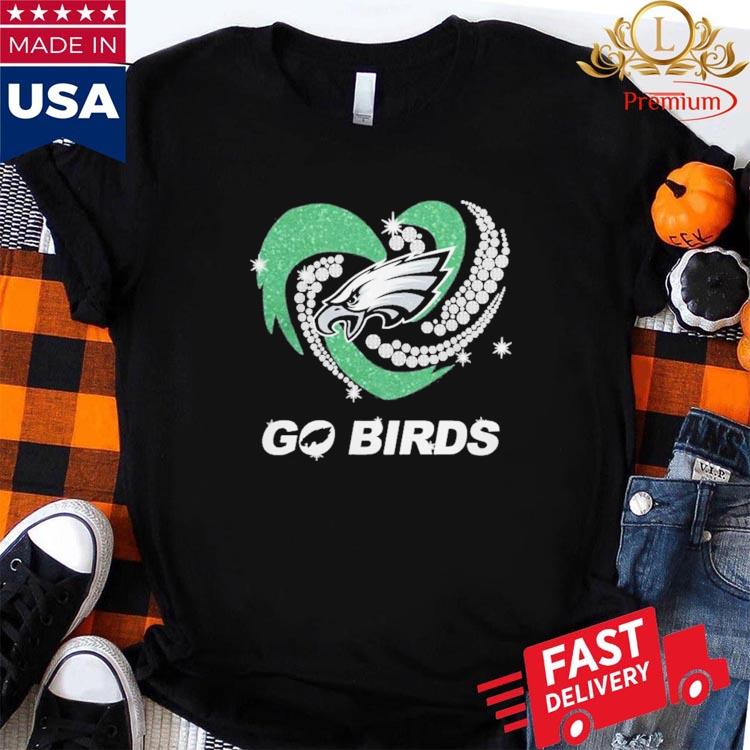 Philadelphia Eagles Go Birds Diamond Heart Shirt