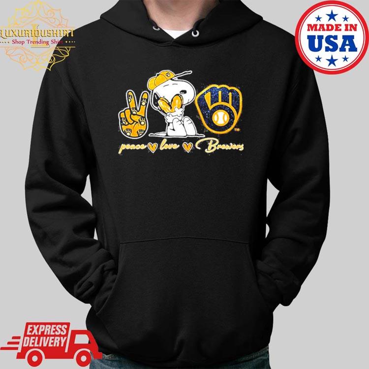 Snoopy Milwaukee Brewers Peace Love Brewers shirt, hoodie, sweater, long  sleeve and tank top