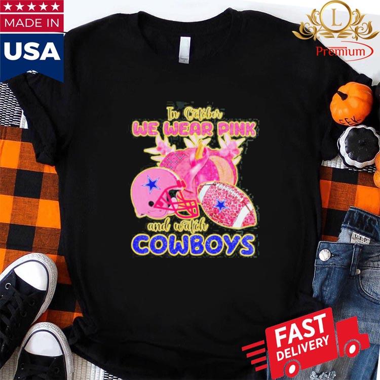 In October we wear pink and watch Cowboys shirt - Limotees