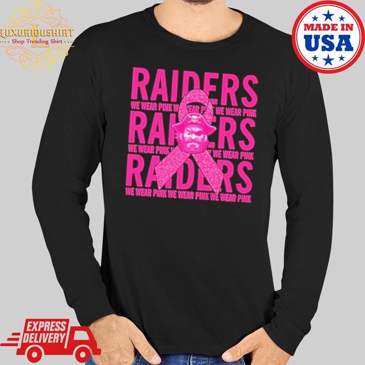 Las Vegas Raider Mascot We Wear Pink Cancer T-shirt,Sweater, Hoodie, And  Long Sleeved, Ladies, Tank Top