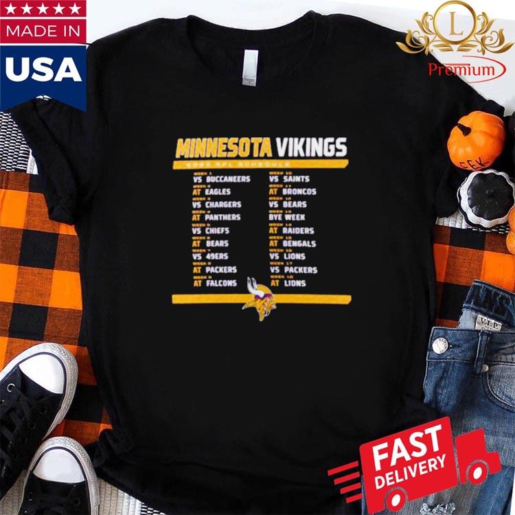 Minnesota Vikings 2023 NFL Schedule Shirt - Limotees