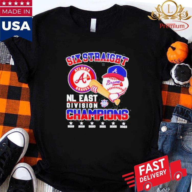 Official Six Straight Atlanta Braves NL East Division Champions 2018-2023  Shirt, hoodie, sweater, long sleeve and tank top