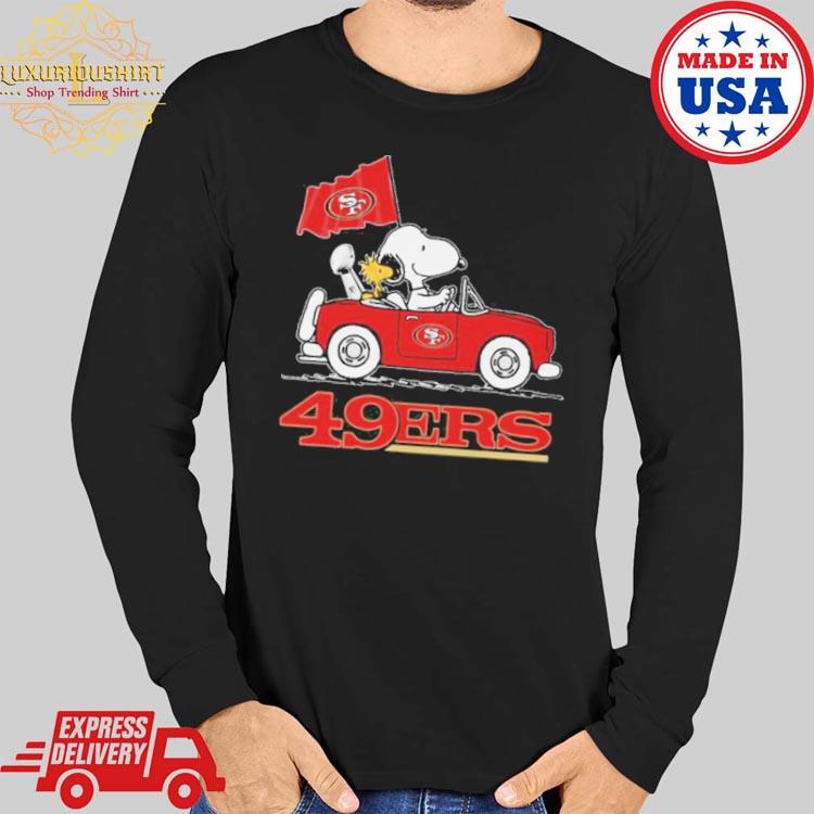 Snoopy and Woodstock drive car San Francisco 49Ers shirt, hoodie, sweater,  long sleeve and tank top