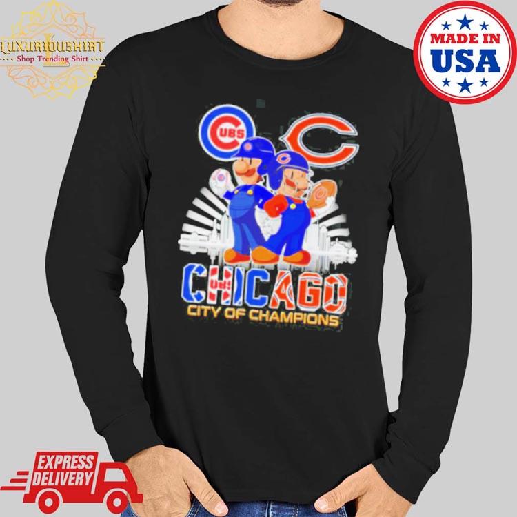 Official Logo Super Mario Chicago Cubs And Chicago Bears City Of Champions  Shirt, hoodie, sweater, long sleeve and tank top